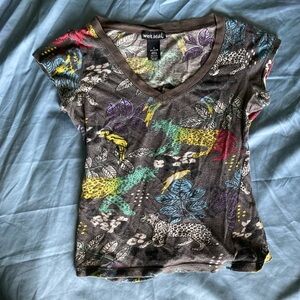 Wet Seal Women's Vibrant Animal Print Tee